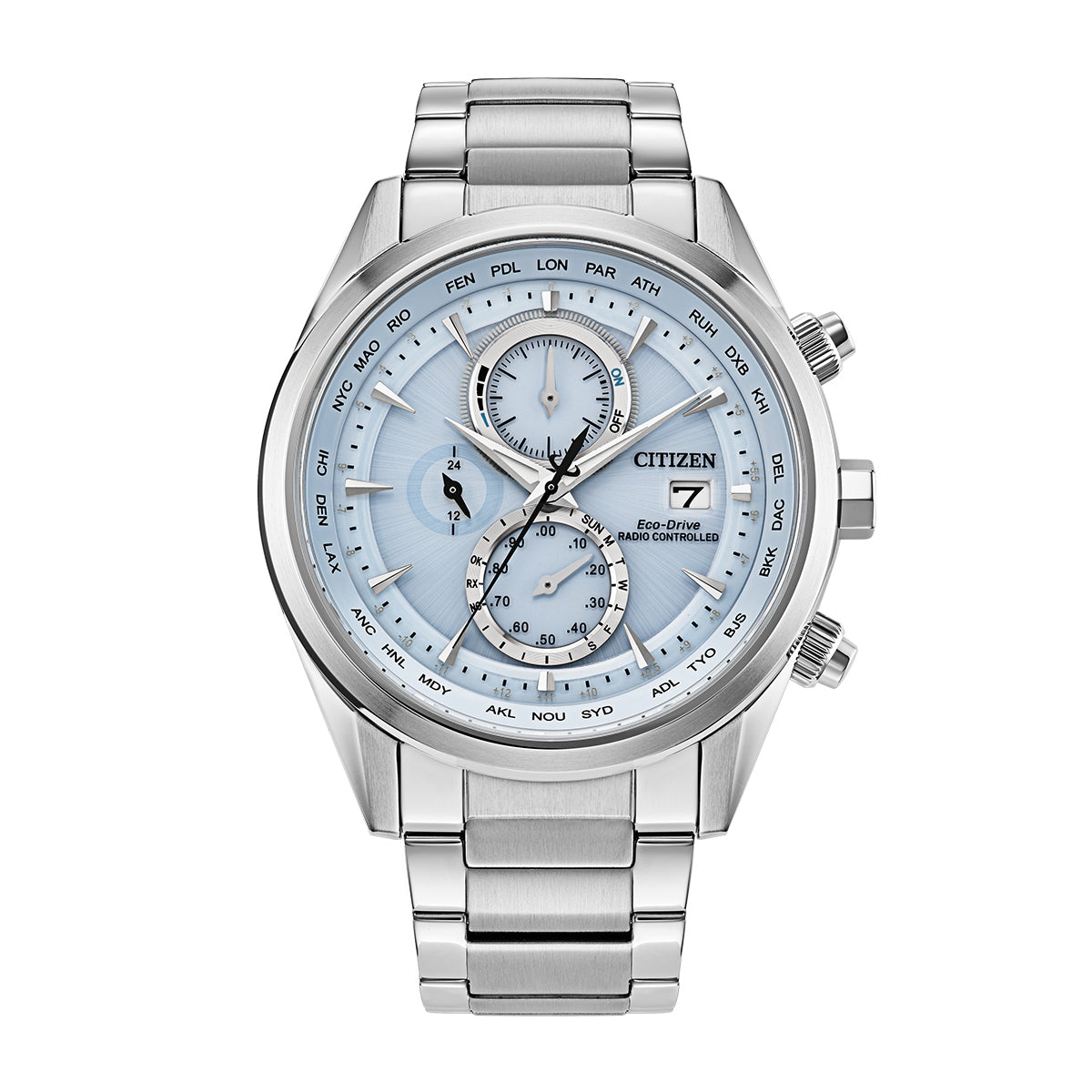 Citizen Men's Sport Luxury Eco-Drive Stainless Steel Watch with Blue Dial