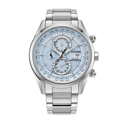 Citizen Men's Sport Luxury Eco-Drive Stainless Steel Watch with Blue Dial