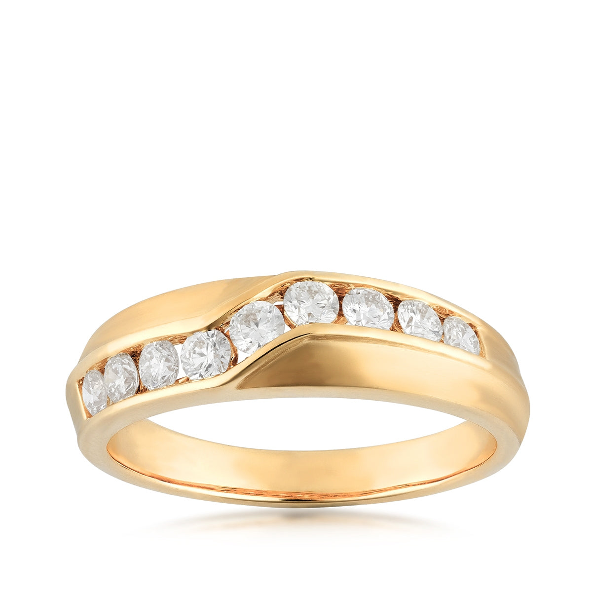 Canadian Rocks Men's 7/8 ct. tw. Diamond Channel Set Wedding Ring in 14K Yellow Gold