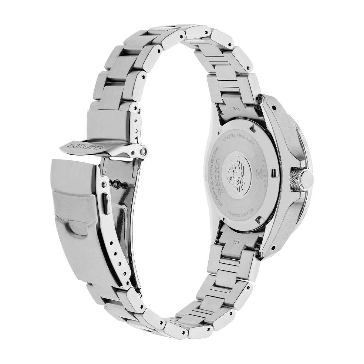 Seiko Men's Prospex Automatic Stainless Steel Watch with Red Dial close-up detail