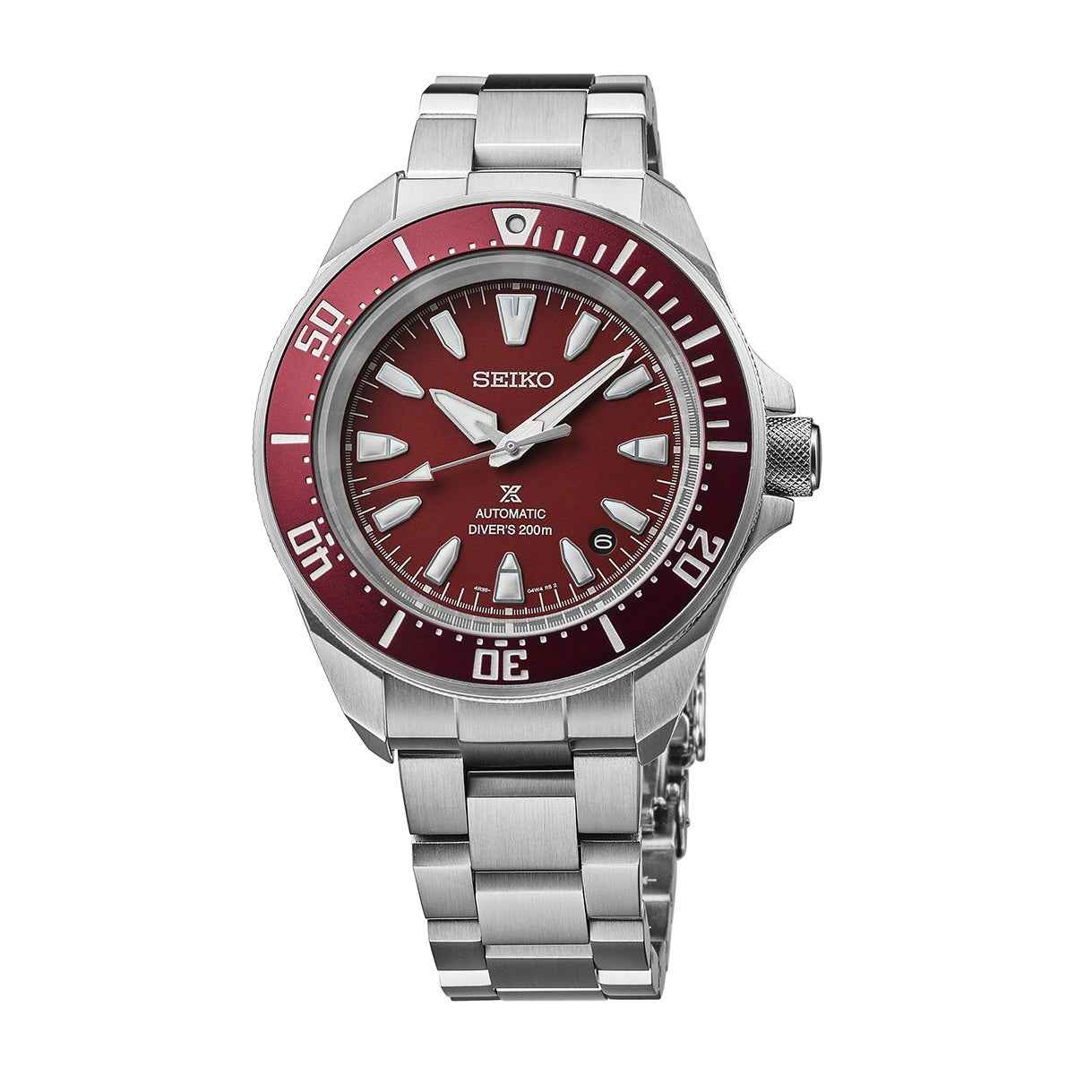 Seiko Men's Prospex Automatic Stainless Steel Watch with Red Dial
