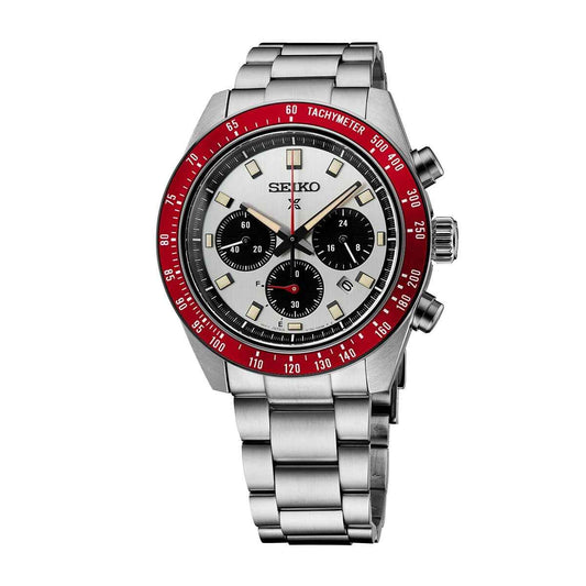 Seiko Men's Speedtimer Solar Stainless Steel Watch with White Dial (3)