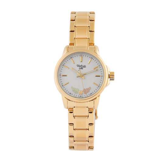 Black Hills Gold Ladies' Quartz Gold-Tone Stainless Steel Watch with Cream Dial