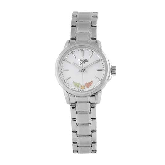 Black Hills Gold Ladies' Quartz Stainless Steel Watch with White Dial