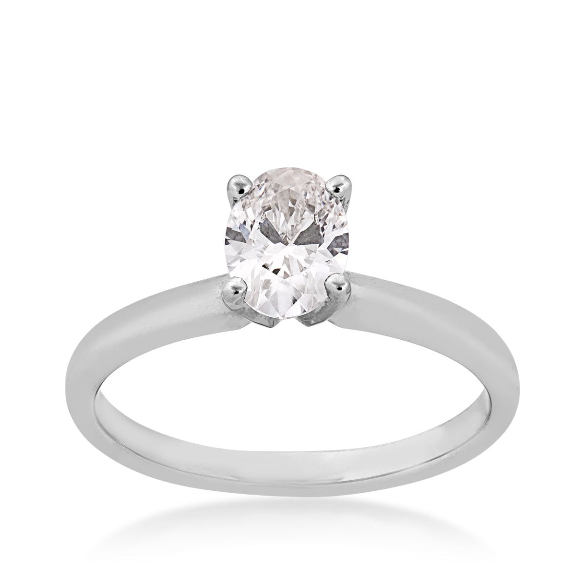 Adamante 3/4 ct. tw. Lab-Grown Oval Diamond Solitaire Engagement Ring in 14K White Gold