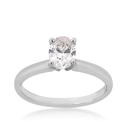 Adamante 3/4 ct. tw. Lab-Grown Oval Diamond Solitaire Engagement Ring in 14K White Gold