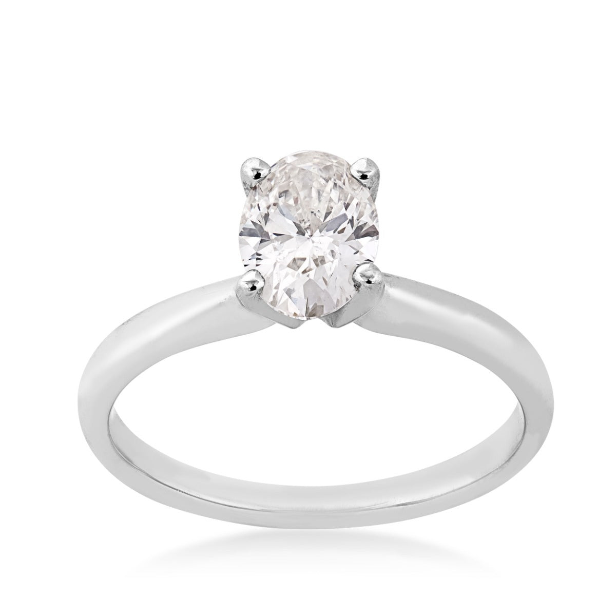 Adamante 1 ct. tw. Lab-Grown Oval Diamond Solitaire Engagement Ring in 14K White Gold
