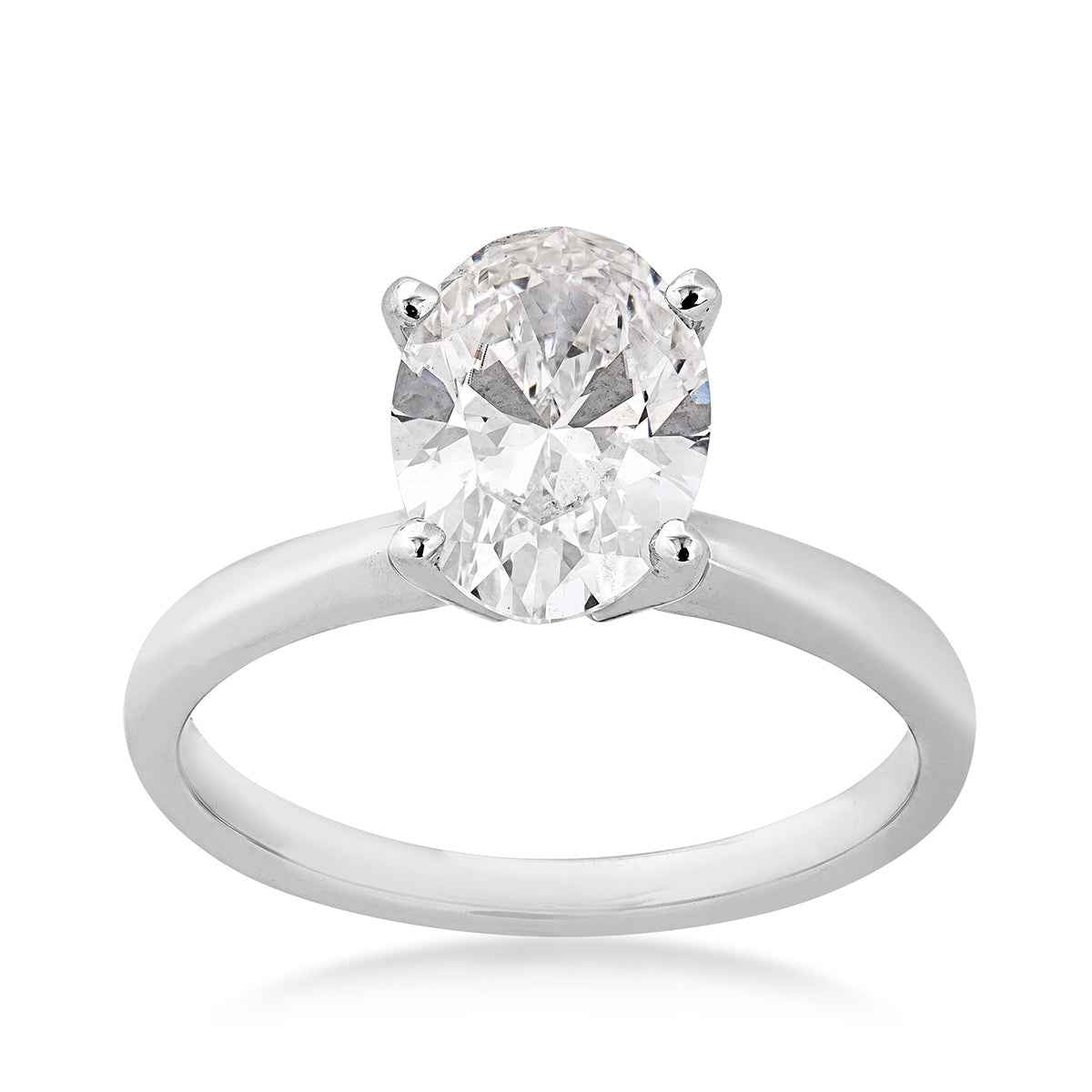 Adamante 2 ct. tw. Lab-Grown Oval Diamond Solitaire Engagement Ring in 14K White Gold (2)
