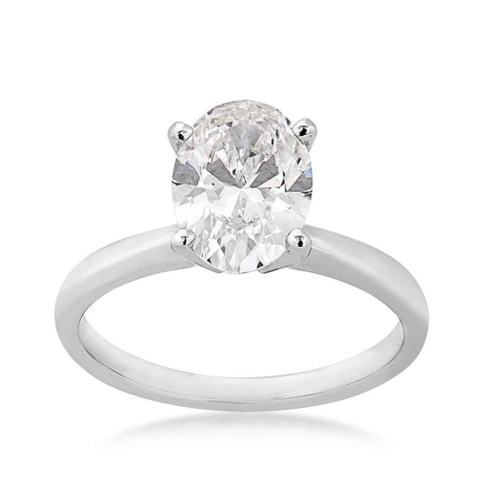 Adamante 2 ct. tw. Lab-Grown Oval Diamond Solitaire Engagement Ring in 14K White Gold (2)