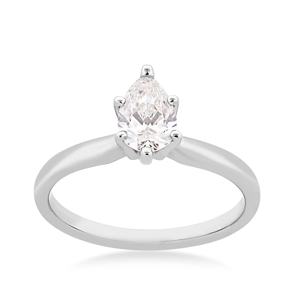 Adamante 3/4 ct. tw. Lab-Grown Pear Diamond Solitaire Engagement Ring in 14K White Gold