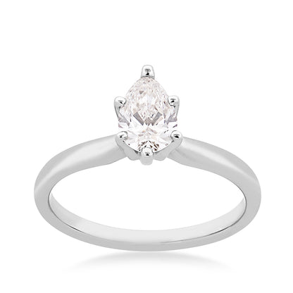 Adamante 3/4 ct. tw. Lab-Grown Pear Diamond Solitaire Engagement Ring in 14K White Gold