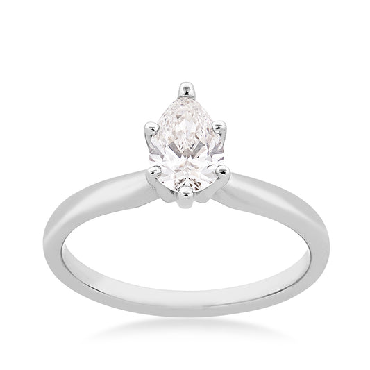 Adamante 3/4 ct. tw. Lab-Grown Pear Diamond Solitaire Engagement Ring in 14K White Gold