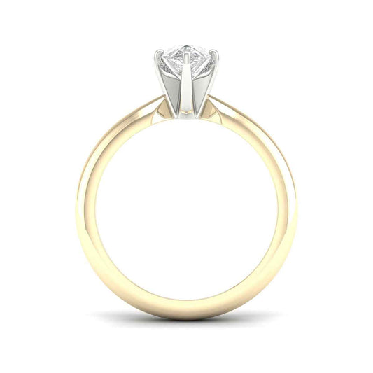 Adamante 3/4 ct. tw. Pear Lab-Grown Diamond Solitaire Engagement Ring in 14K Yellow Gold close-up detail