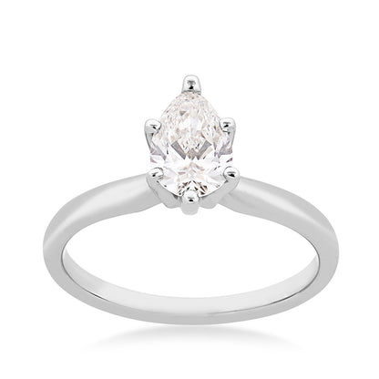 Adamante 1 ct. tw. Lab-Grown Pear Diamond Solitaire Engagement Ring in 14K White Gold