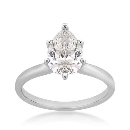 Adamante 1-1/2 ct. tw. Lab-Grown Pear Diamond Solitaire Engagement Ring in 14K White Gold