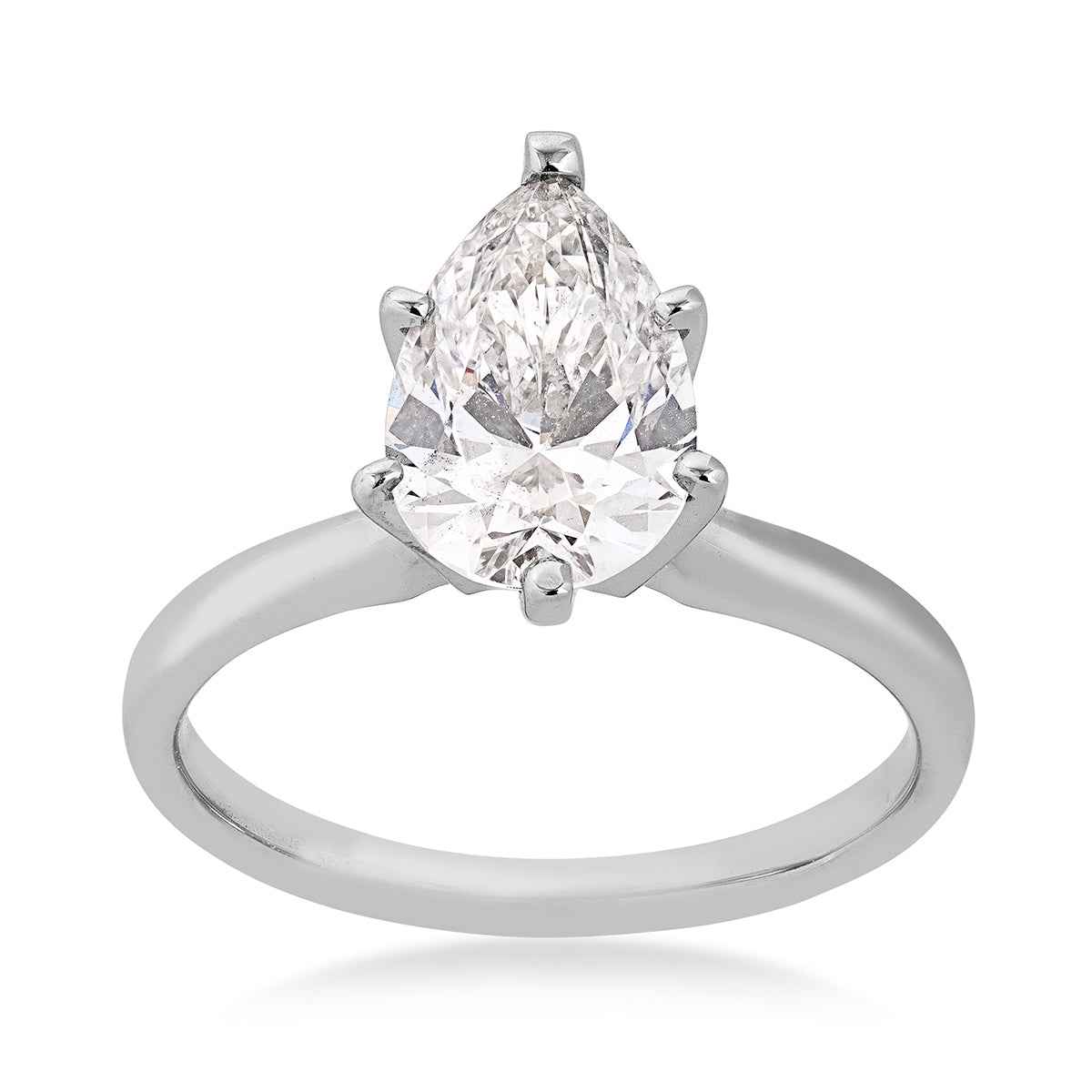 Adamante 2 ct. tw. Lab-Grown Pear Diamond Solitaire Engagement Ring in 14K White Gold