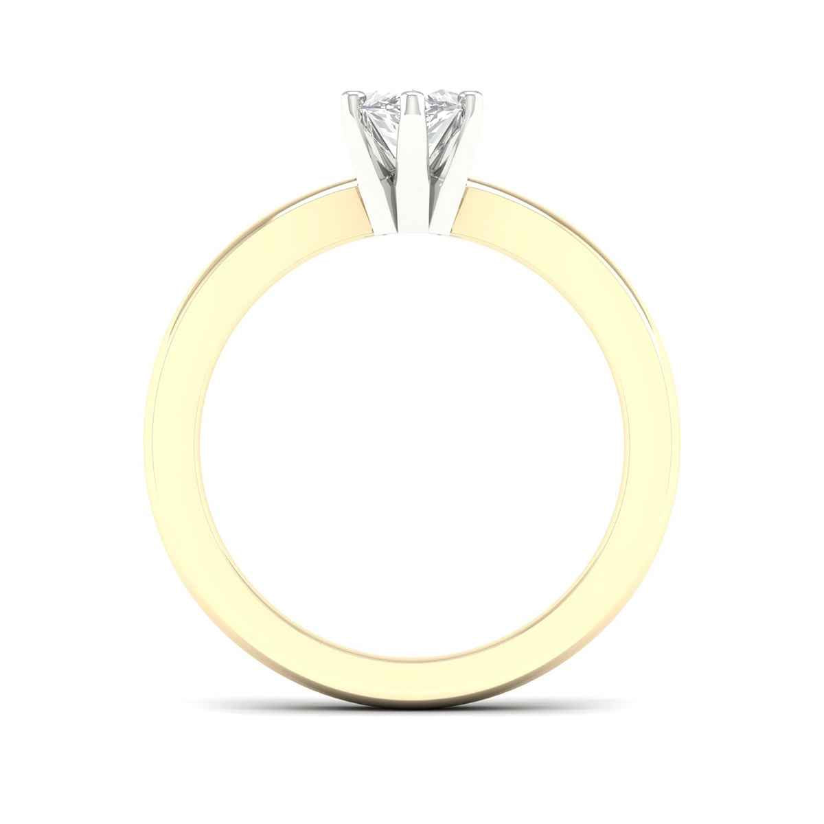 Adamante 1 ct. tw. Lab-Grown Marquise Diamond Solitaire Engagement Ring in 14K Yellow Gold close-up detail