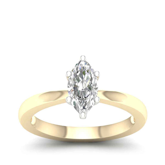 Adamante 1 ct. tw. Lab-Grown Marquise Diamond Solitaire Engagement Ring in 14K Yellow Gold