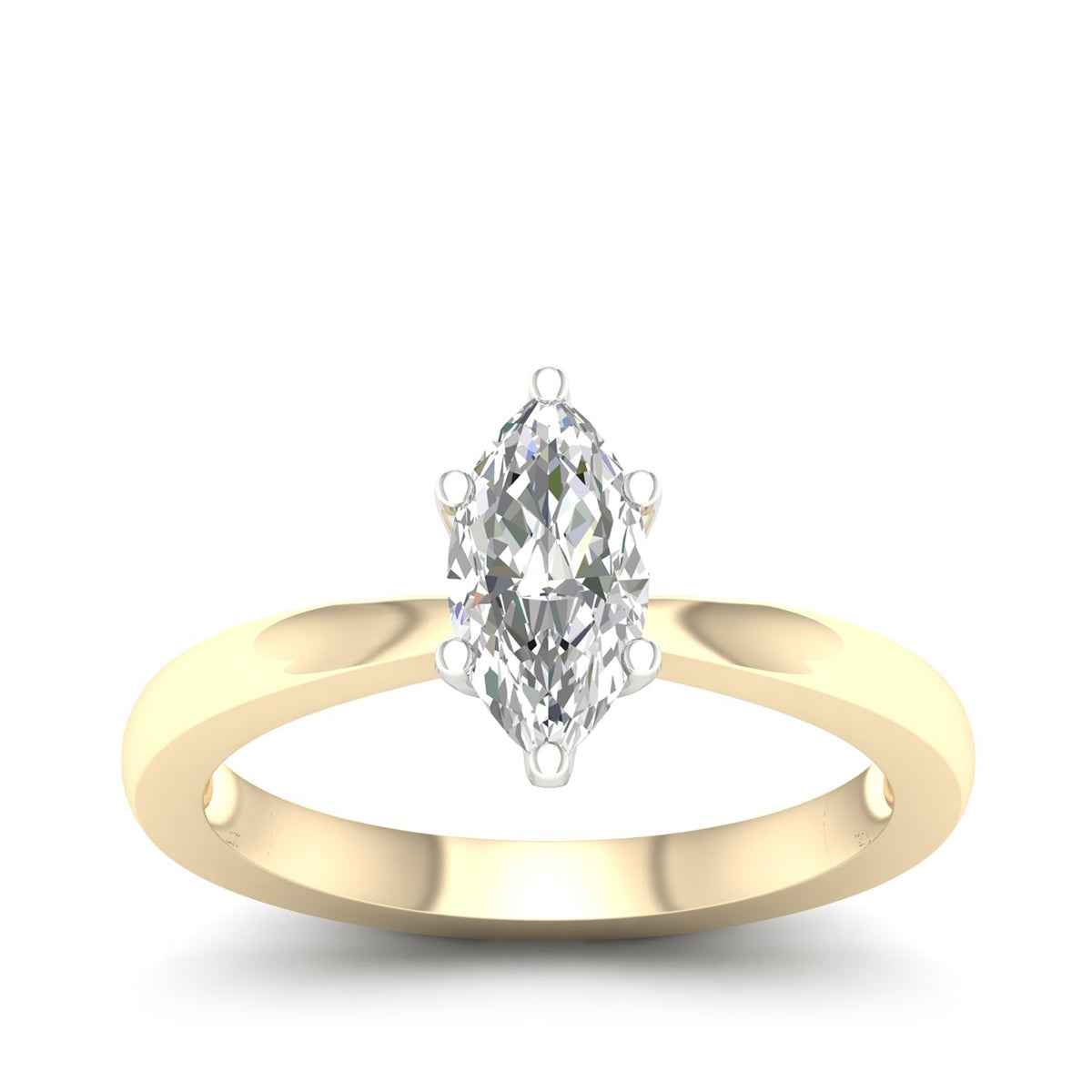 Adamante 1-1/2 ct. tw. Lab-Grown Marquise Diamond Solitaire Engagement Ring in 14K Yellow Gold