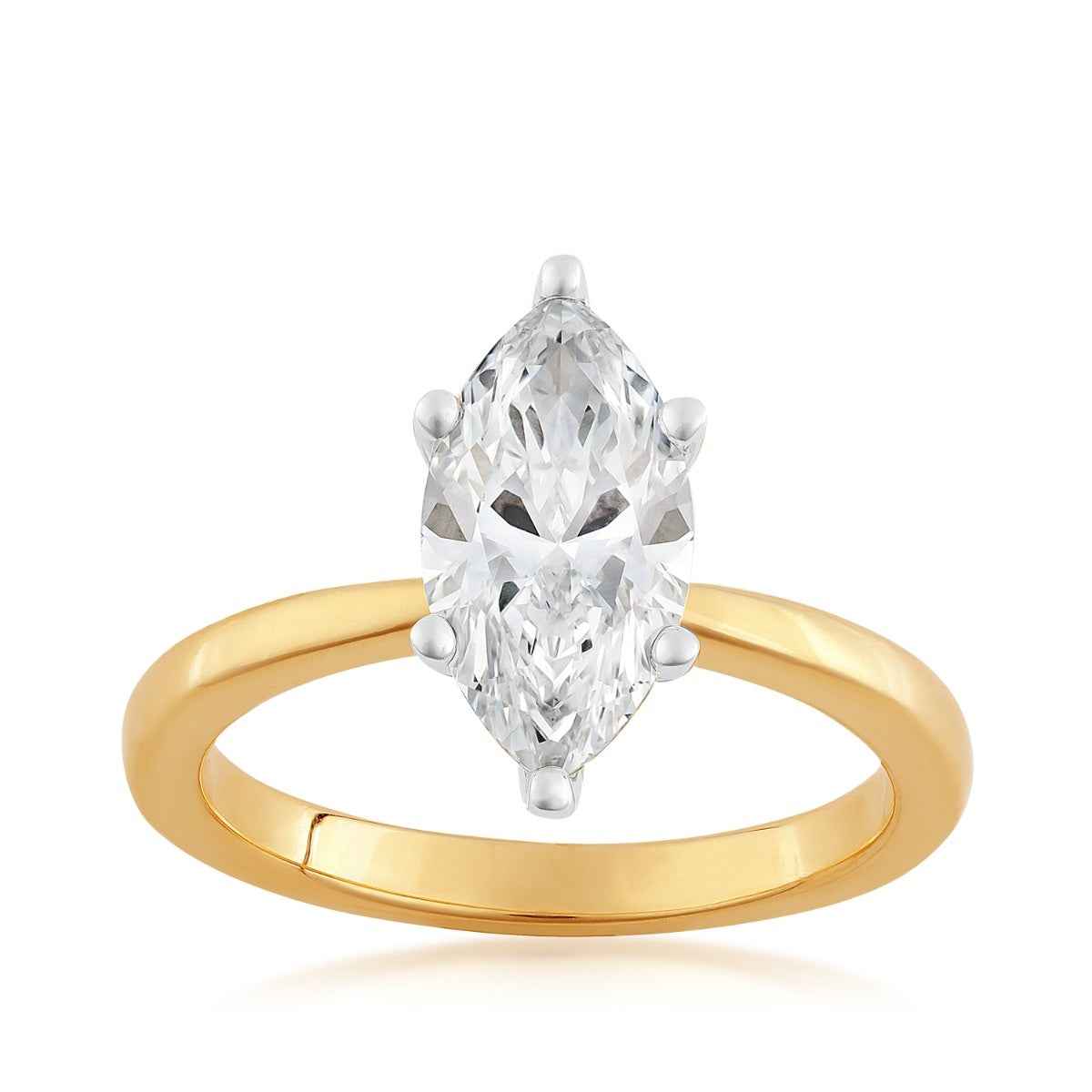 Adamante 2 ct. tw. Lab-Grown Marquise Diamond Solitaire Engagement Ring in 14K Yellow Gold