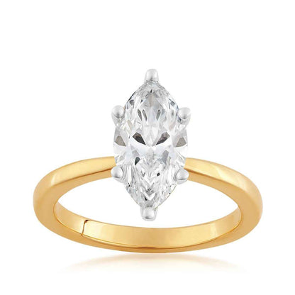 Adamante 2 ct. tw. Lab-Grown Marquise Diamond Solitaire Engagement Ring in 14K Yellow Gold