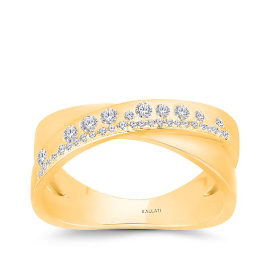 Kallati 1/3 ct. tw. Diamond Criss Cross Ring in 14K Yellow Gold