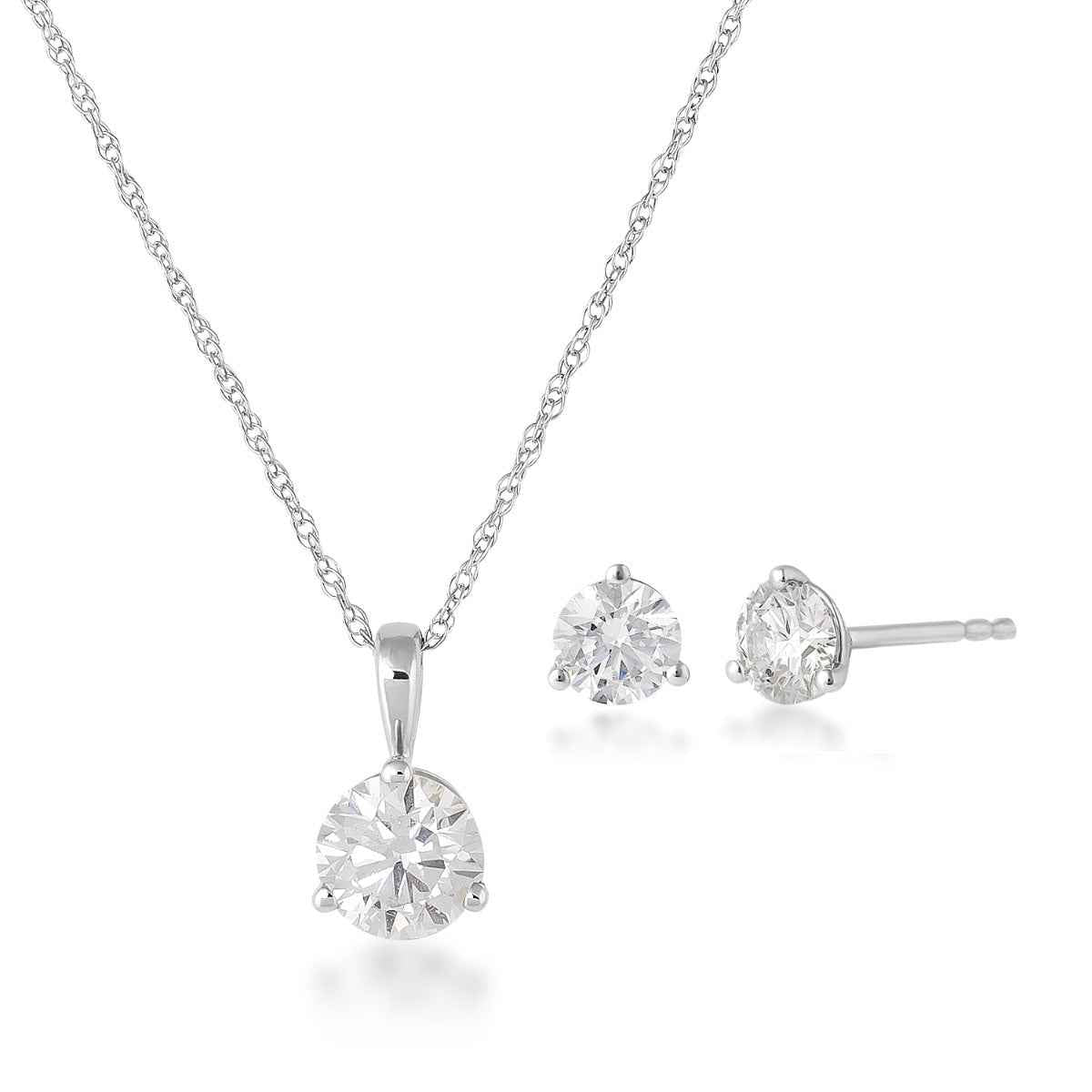 Adamante 1 ct. tw. Lab-Grown Round Brilliant Diamond Solitaire Box Set in 10K White Gold