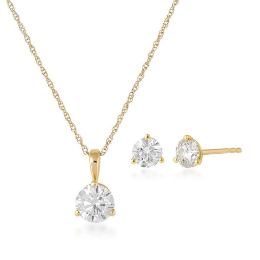 Adamante 1 ct. tw. Lab-Grown Round Brilliant Diamond Solitaire Box Set in 10K Yellow Gold