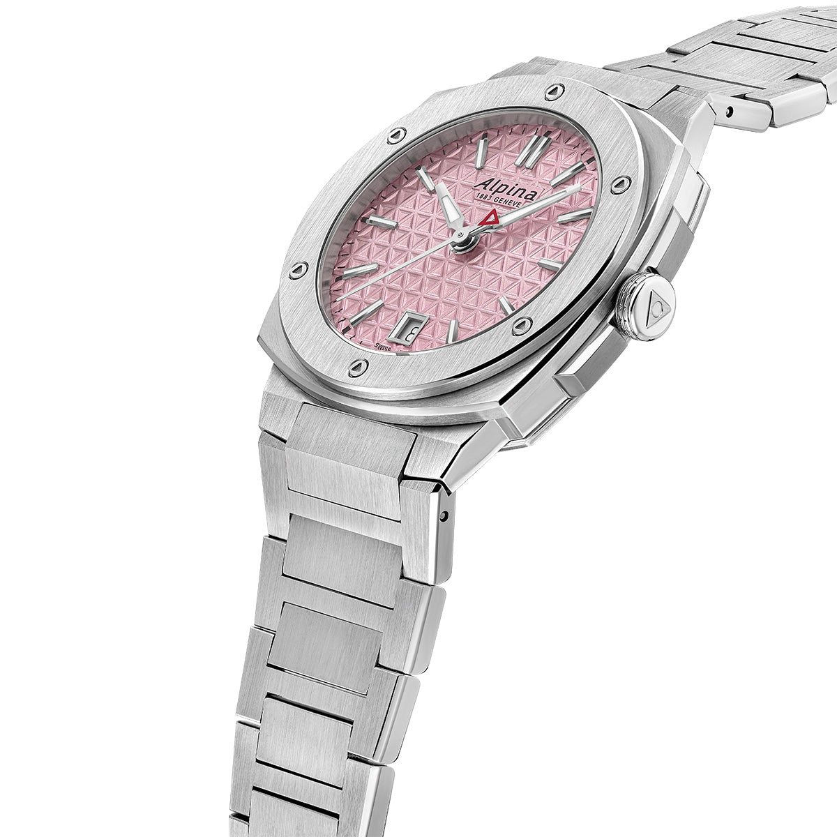 Alpina Ladies' Alpiner Extreme Quartz Stainless Steel Watch with Pink Dial front view