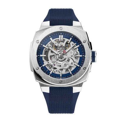 Alpina Men's Alpiner 4 Automatic Stainless Steel Watch with Blue Dial & Rubber Strap