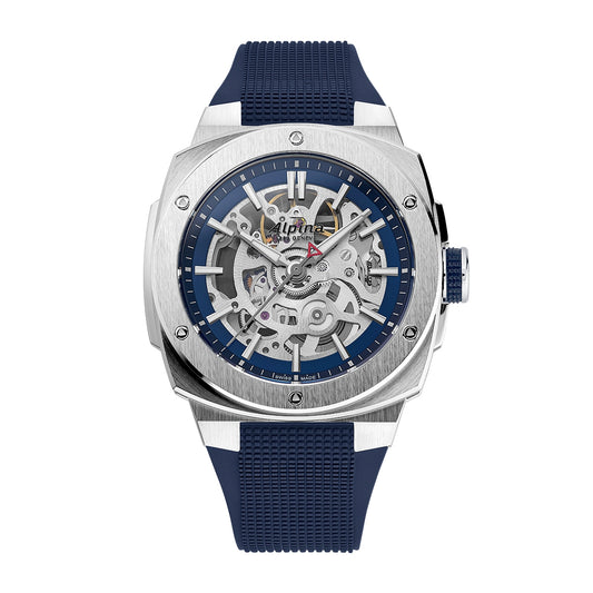 Alpina Men's Alpiner 4 Automatic Stainless Steel Watch with Blue Dial & Rubber Strap
