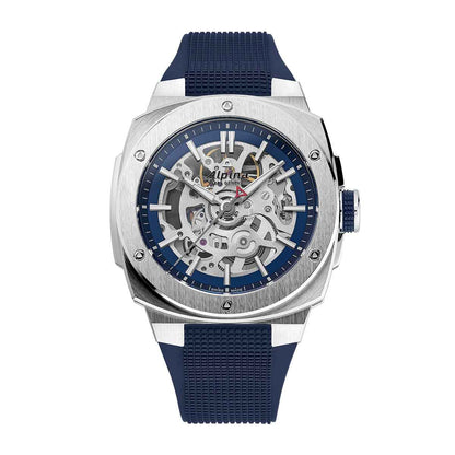Alpina Men's Alpiner Extreme Skeleton Automatic Stainless Steel Watch with Blue Dial & Rubber Strap