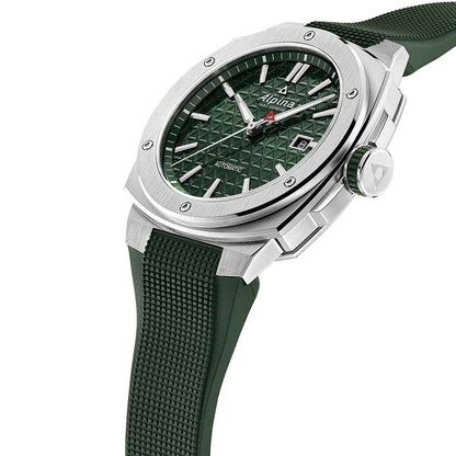 Alpina Men's Alpiner Extreme Automatic Stainless Steel Watch with Green Dial & Rubber Strap front view (2)