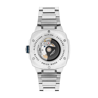 Alpina Men's Alpiner Extreme Automatic Stainless Steel Watch with Blue Dial close-up detail (3)