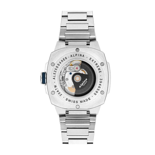 Alpina Men's Alpiner Extreme Automatic Stainless Steel Watch with Blue Dial close-up detail (3)