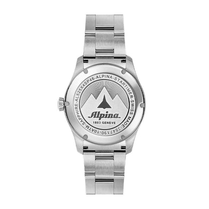 Alpina Men's Startimer Pilot Automatic Stainless Steel Watch with Black Dial close-up detail (2)