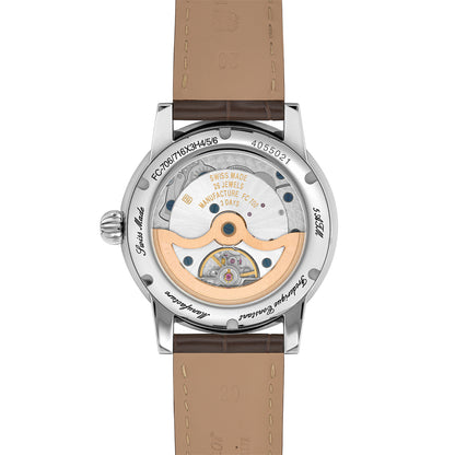 Frederique Constant brown dial and leather strap watch alt