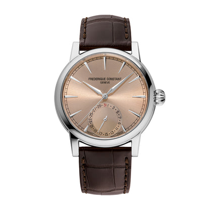 Frederique Constant brown dial and leather strap watch