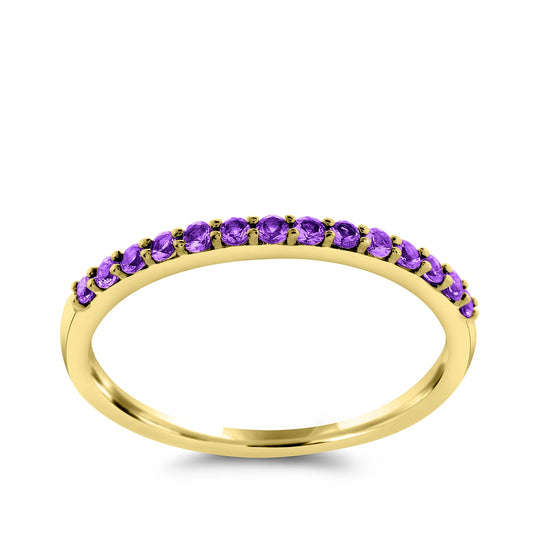 Amethyst Stackable Ring in 10K Yellow Gold