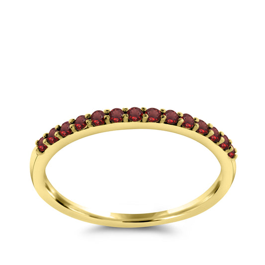 Garnet Stackable Ring in 10K Yellow Gold