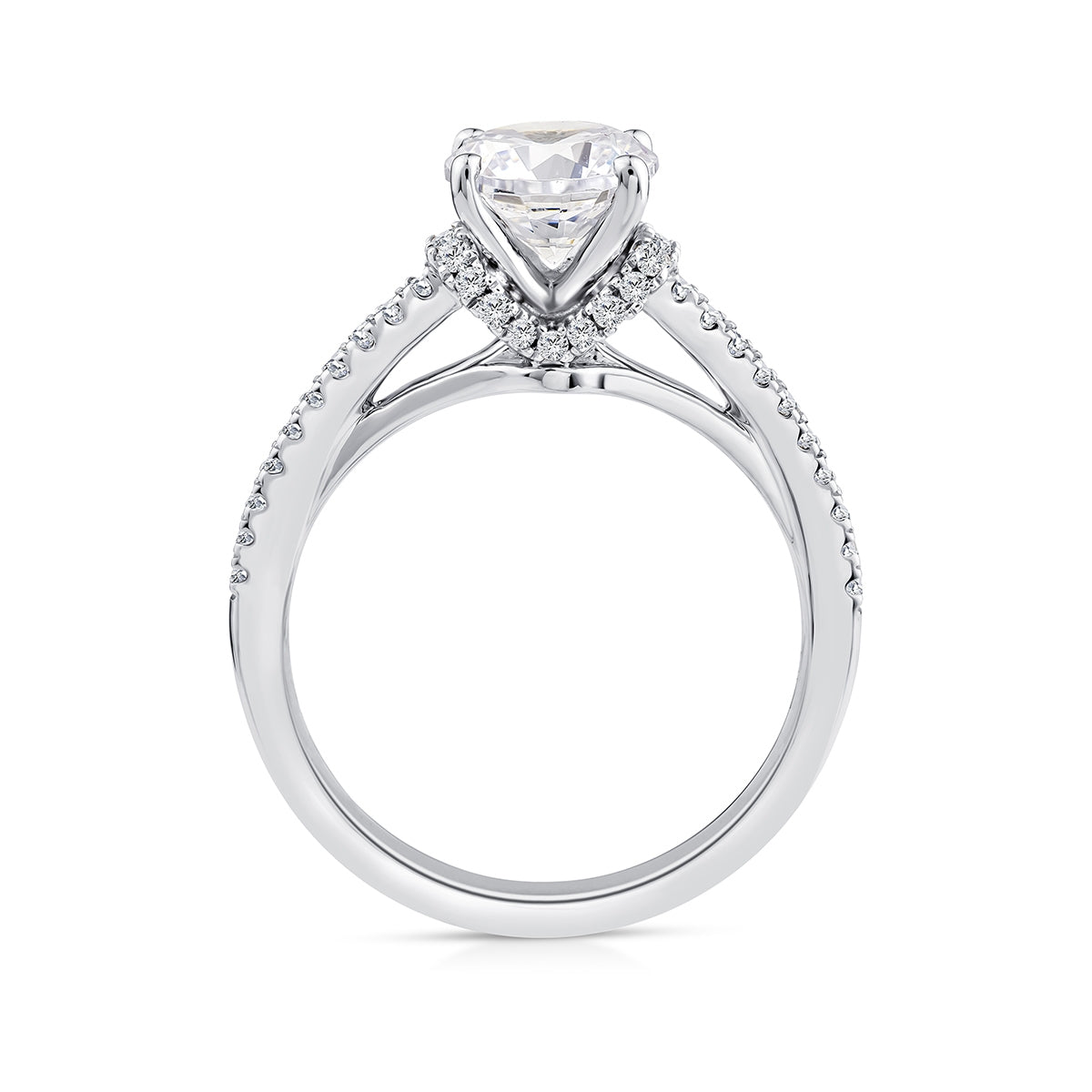 Above Love Star 1-3/8 ct. tw. Lab-Grown Round Brilliant Diamond Engagement Ring in 18K White Gold front view