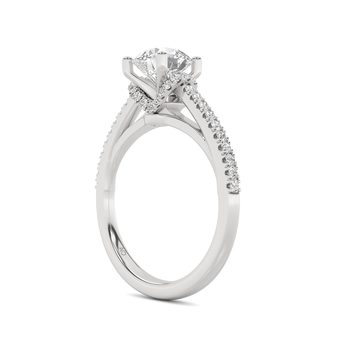 Above Love Star 1-3/8 ct. tw. Lab-Grown Round Brilliant Diamond Engagement Ring in 18K White Gold close-up detail