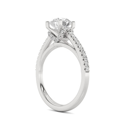 Above Love Star 1-3/8 ct. tw. Lab-Grown Round Brilliant Diamond Engagement Ring in 18K White Gold close-up detail