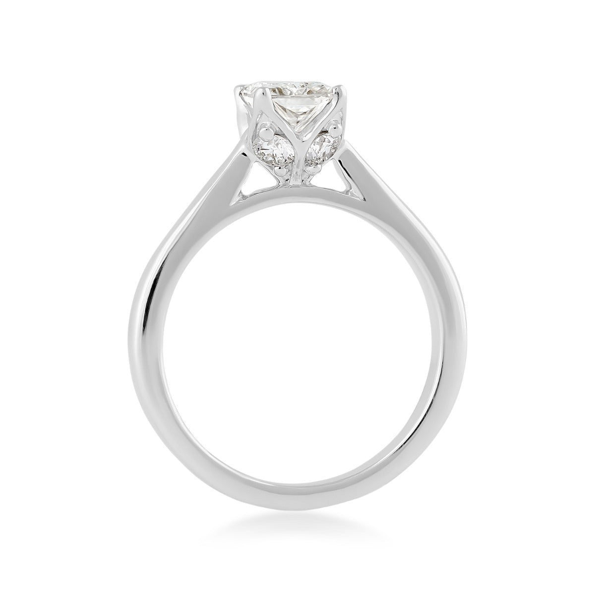 Adamante 1-1/4 ct. tw. Lab-Grown Radiant Cut Diamond Solitaire Engagement Ring in 14K White Gold close-up detail