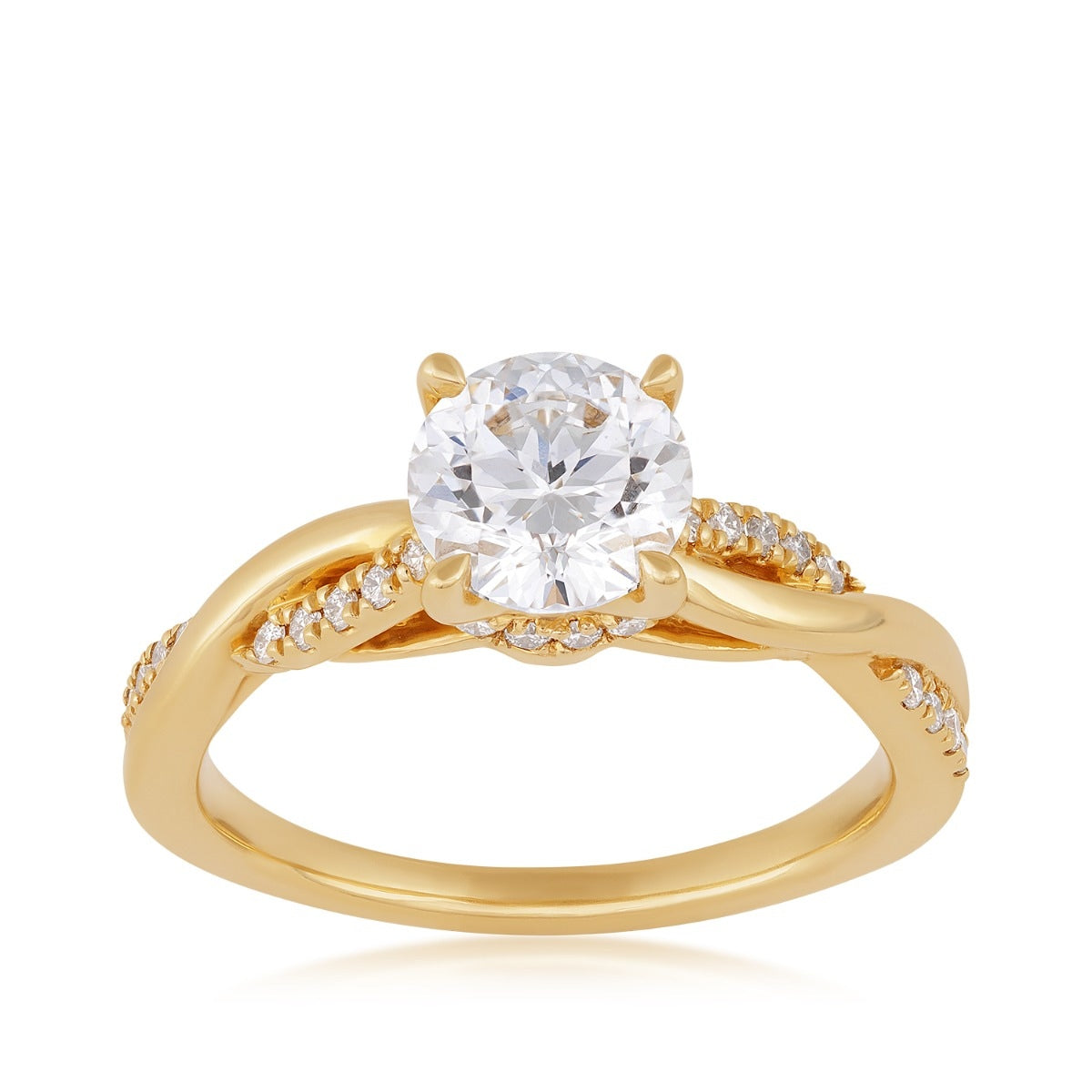 Above Love Star 1-1/7 ct. tw. Lab-Grown Round Brilliant Diamond Twist Engagement Ring in 18K Yellow Gold