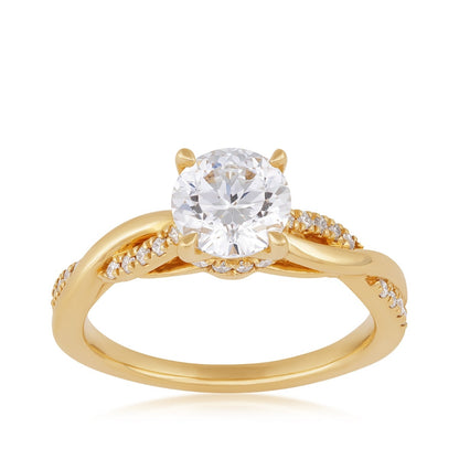 Above Love Star 1-1/7 ct. tw. Lab-Grown Round Brilliant Diamond Twist Engagement Ring in 18K Yellow Gold