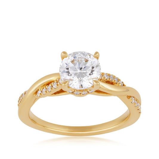 Above Love Star 1-1/7 ct. tw. Lab-Grown Round Brilliant Diamond Twist Engagement Ring in 18K Yellow Gold