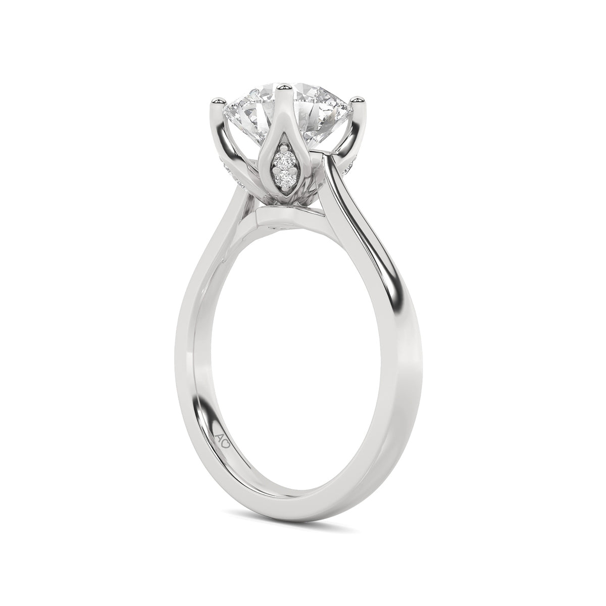 Above Love Star 1-3/4 ct. tw. Lab-Grown Round Brilliant Diamond Engagement Ring in 18K White Gold close-up detail