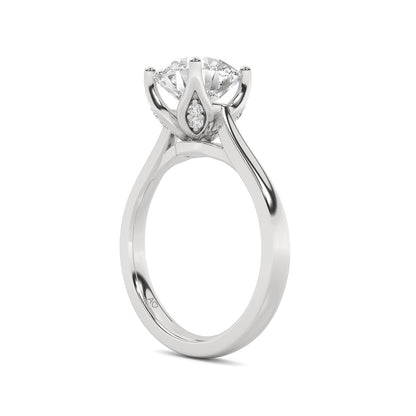 Above Love Star 1-3/4 ct. tw. Lab-Grown Round Brilliant Diamond Engagement Ring in 18K White Gold close-up detail
