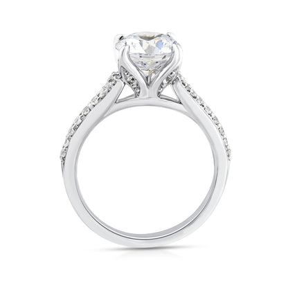 Above Love Star 1-9/10 ct. tw. Lab-Grown Round Brilliant Diamond Split Shank Engagement Ring in 18K White Gold front view